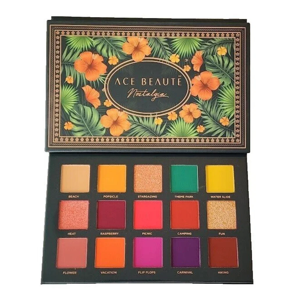 Ace Beaute Nostalgia Eyeshadow Palette 15 Pan Pressed Powder High Pigment Color
